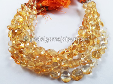 Citrine Faceted Coin Beads